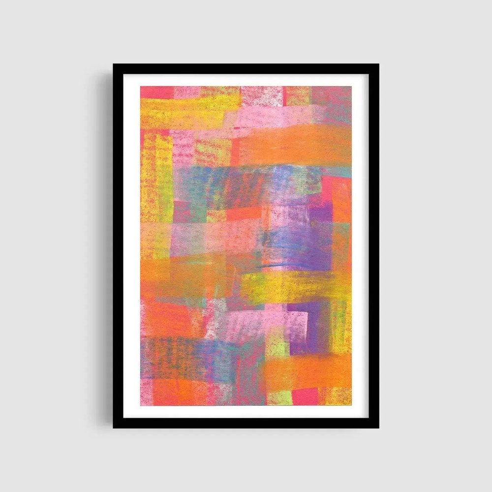 Постер в черной рамке Roomy "Color Patchwork"
